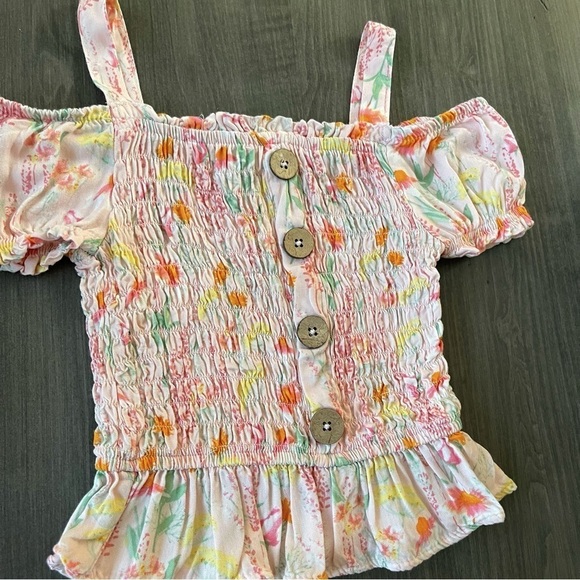 Vince Camuto girls floral pink shorts matching set size 5 - Picture 2 of 9